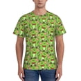 thumbnail image 1 of Vsdgher Cute Green Frog Print Men's Dry Fit Mesh Athletic Shirts Moisture Wicking Tennis T-Shirt Tops, 1 of 9
