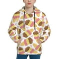 thumbnail image 1 of Vsdgher Cute Ice Cream Hoodie Youth Classic Hooded Pullover Sweatshirts Essentials Hoodie for Children (s-xl)-, 1 of 6