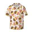 thumbnail image 1 of Vsdgher Cute Ice Cream Print Men's Wrinkle Free Untucked Cuban Shirt Business Casual Button Down Shirts Short Sleeve Shirt, 1 of 7