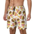 thumbnail image 1 of Vsdgher Cute Ice Cream for Mens Swim Trunks with Compression Liner Swim Shorts Swim Suits Board Shorts-3X-Large, 1 of 6