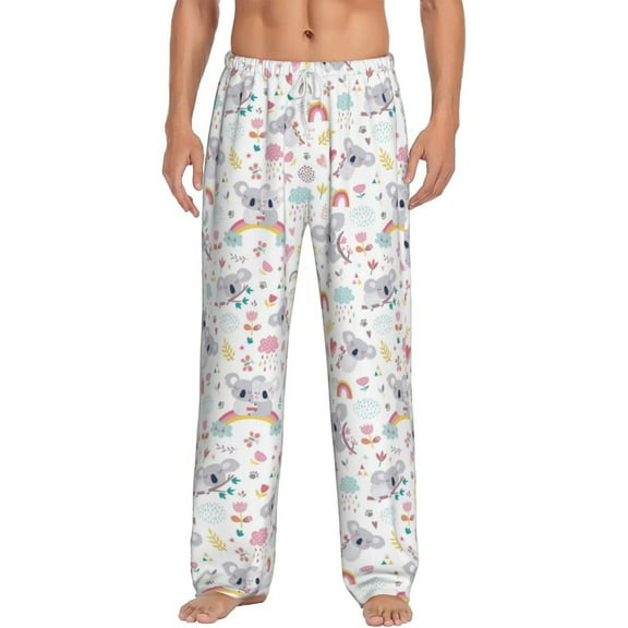 Vsdgher Cute Koala Print Mens Pajama Pants Sleep & Lounge Pants, PJ Bottoms With elastic waistb and Pockets