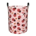 Vsdgher Cute Ladybugs 1 Waterproof Round Large Laundry Basket Toy