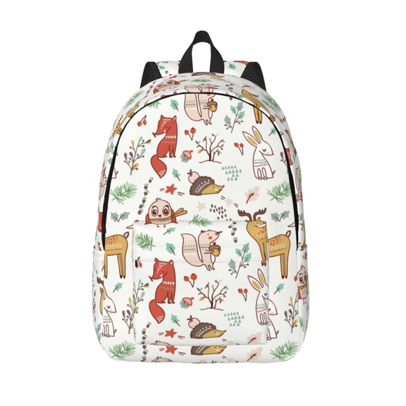 Vsdgher Cute Little Animals Print Canvas Backpack Travel Rucksack Unisex Knapsack 15.7/17.7Inch Laptop Backpack for Work,College -Small