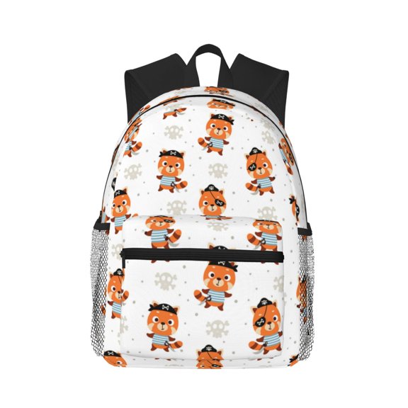 Vsdgher Cute Little Pirate Red Panda Unisex Large Capacity Bookbag, Schoolbag, Casual Daypack for High School, College, Teens, Travel, Work