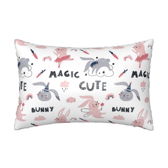 Vsdgher Cute Magic Bunny Satin Pillowcase for Hair and Skin - Satin Pillow Cases Standard Size 20x30 inches with Zipper,Gifts for Women Men