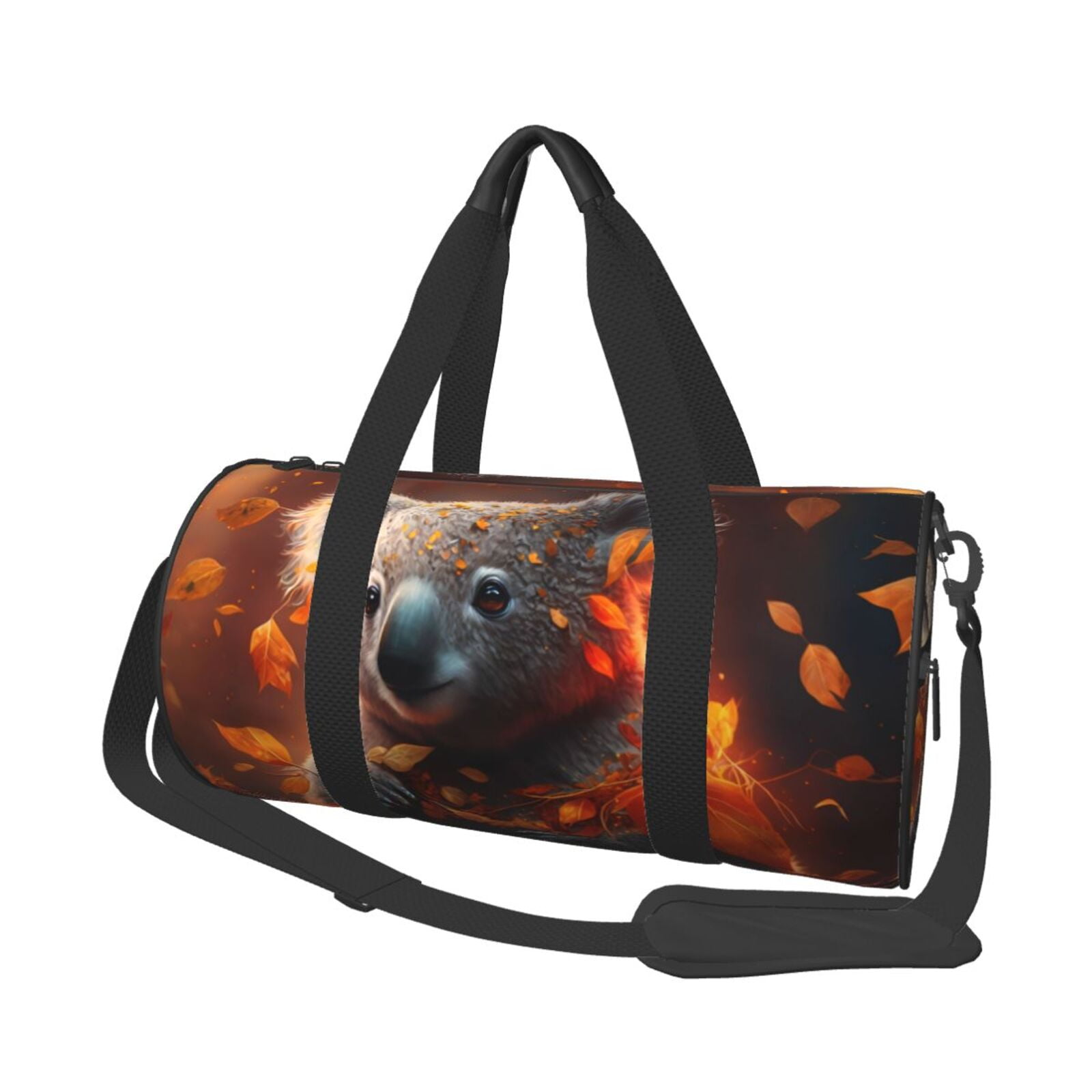 Vsdgher Cute Maple Leaf Koala 45L Foldable Duffel Bag, Sports Gym Bag,Overnight Bag, Portable Weekender Bag for Airplanes