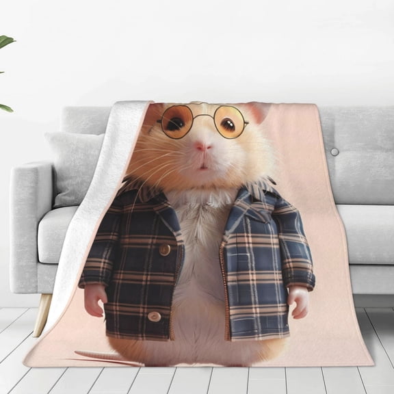 Vsdgher Cute Mouse In Glasses Ultra-Soft Micro flannel Blanket Throw Blankets for Couch Sofa, Bed (4 sizes)-40"x30"