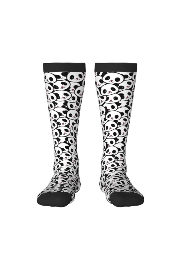 Cute Panda Face Knee Socks, High Socks Long Stretchy Sock Women Knee High Stocking, Long Socks for Women