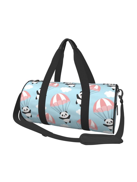 Cute Panda Flying in the Sky 45L Foldable Duffel Bag, Sports Gym Bag,Overnight Bag, Portable Weekender Bag for Airplanes