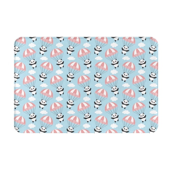 Vsdgher Cute Panda Flying in the Sky print Flannel Anti-Slip Floor Mat Comfort Mat Floor Carpet for Decor, Non-Slip, Home, Office, Laundry, Durable