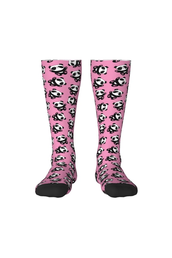 Cute Panda Print Thigh High Socks Extra Long Stretchy Sock Women Over Knee High Opaque Stocking Daily Wear