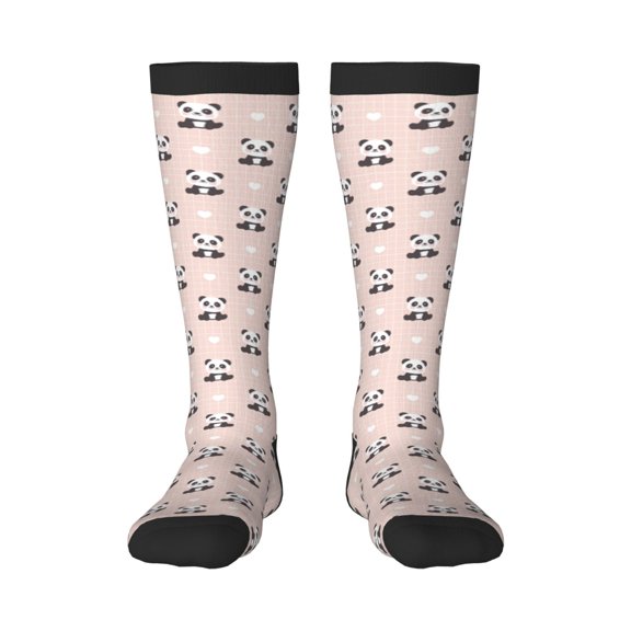Vsdgher Cute Panda Print Thigh High Socks Extra Long Stretchy Sock Women Over Knee High Opaque Stocking Daily Wear