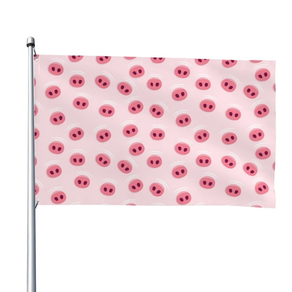 Vsdgher Cute Pig Nose Print Outdoor Decorative Flag 4x6ft, Suitable for outdoor decoration, can be hung indoors, on outdoor lawns, balconies, parties