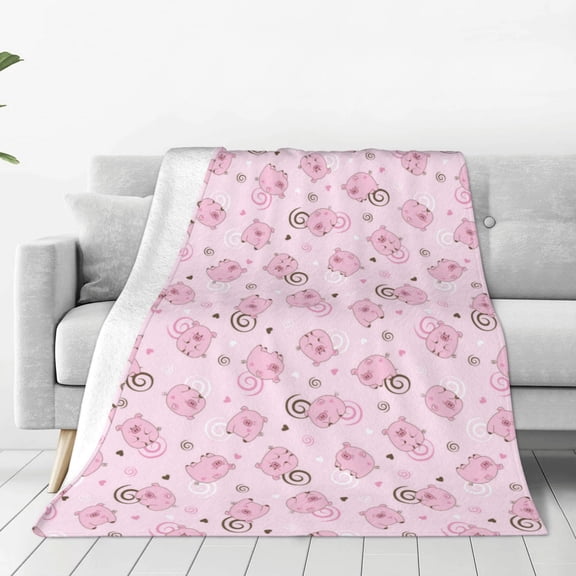 Vsdgher Cute Pig Ultra-Soft Micro flannel Blanket Throw Blankets for Couch Sofa, Bed (4 sizes)-40"x30"