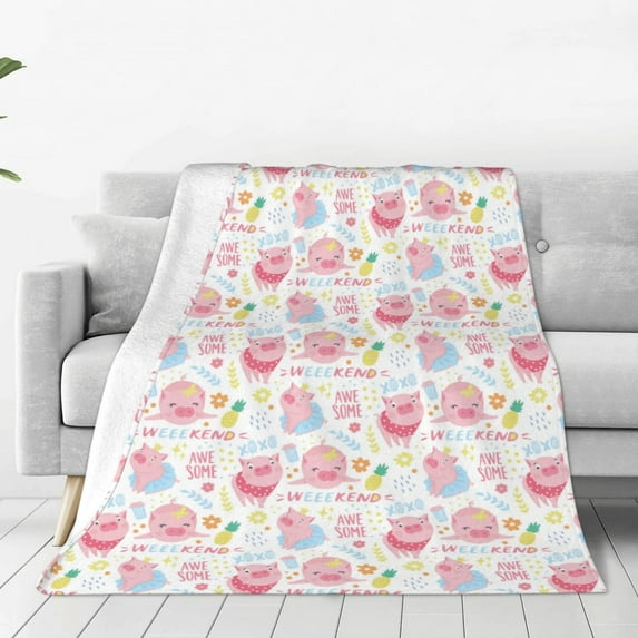 Vsdgher Cute Pig Ultra-Soft Micro flannel Blanket Throw Blankets for Couch Sofa, Bed (4 sizes)-40"x30"