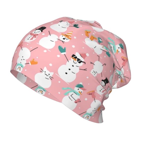 Vsdgher Cute Pink Snowman Cat Toddler Beanie Baby Boys Girls Beanies Kids Winter Hats Children Knit Warm Caps