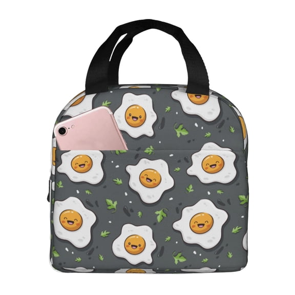 Vsdgher Cute Poached Eggs Lunch Bag, Lunch Box for Women Adult Men, Lunch Tote Insulated Cooler Lunch Container for Work/Office/Picnic/Travel