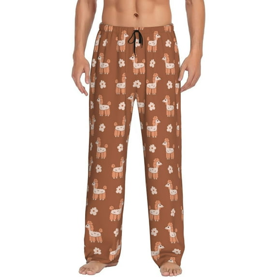 Vsdgher Cute Poodle Dog Print Mens Pajama Pants Sleep & Lounge Pants, PJ Bottoms With elastic waistb and Pockets