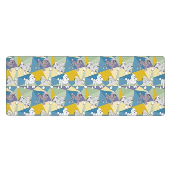 Vsdgher Cute Poodle Dog for Mouse Pad with Stitched Edges,Desk mat for Laptop,Computer & PC, Wristing Pad for Gamer,Office & Home,12 x 31.5 in