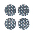 thumbnail image 1 of Vsdgher Cute Rabbit Floral Leather Coasters for Drinks, Durable Drink Coasters 4 Set for Tabletop Protection, Luxurious Home Décor and Housewarming Gift ( {designName})Round Shape, 1 of 6