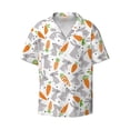 thumbnail image 1 of Vsdgher Cute Rabbit Print Men's Wrinkle Free Untucked Cuban Shirt Business Casual Button Down Shirts Short Sleeve Shirt, 1 of 1