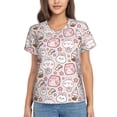thumbnail image 1 of Vsdgher Cute Rabbit Women Shirts V Neck Short Sleeve Tops T-Shirt Basic Tees, S to 3XLSmall, 1 of 5