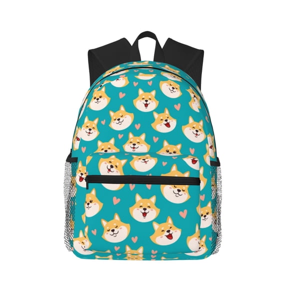 Vsdgher Cute Shiba1 Print Unisex Large Capacity Bookbag Schoolbag Casual Daypack for High School/College/Teens/Travel/Work