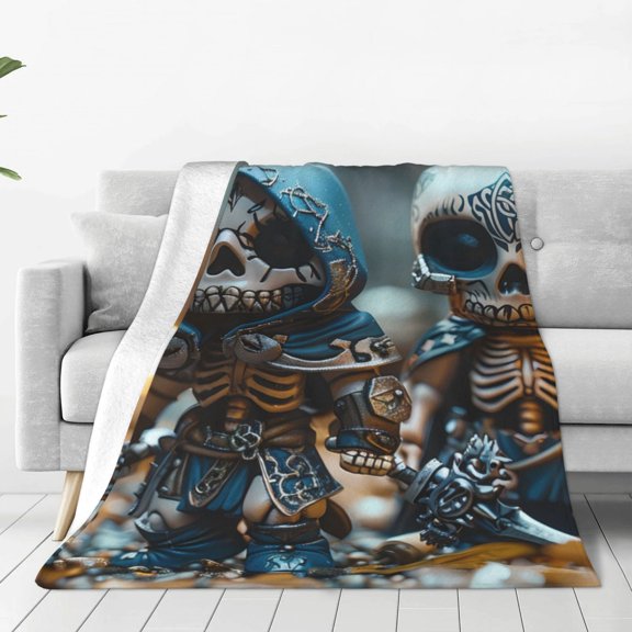 Vsdgher Cute Skeletons Figurines Ultra-Soft Micro flannel Blanket Throw Blankets for Couch Sofa, Bed (4 sizes)-40"x30"
