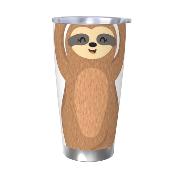 Vsdgher Cute Sloth In Yoga Pose Tree 20 Oz Stainless Steel Vacuum Insulated, Travel Mug Coffee Cup for Home, Office, Outdoor Works Great for Ice Drinks and Hot Beverage -Without Straw
