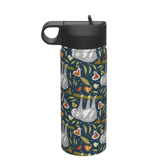 Vsdgher Cute Sloth for Insulated Stainless Steel Water Bottle,18oz Sports Water Bottle Stainless Steel Reusable Tumbler for Sports, Travel, and School