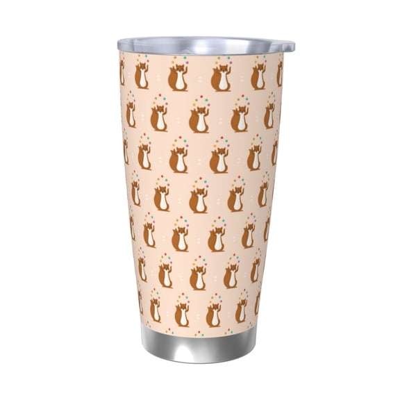Vsdgher Cute Squirrel 20 Oz Stainless Steel Vacuum Insulated, Travel Mug Coffee Cup for Home, Office, Outdoor Works Great for Ice Drinks and Hot Beverage -Without Straw