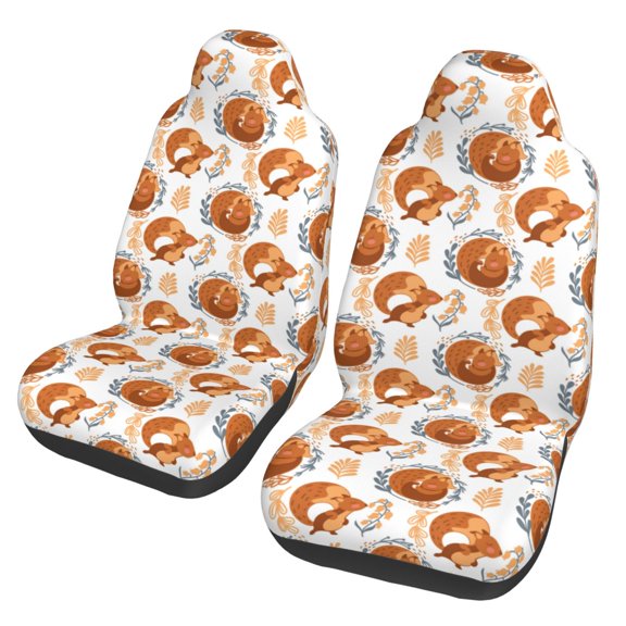 Vsdgher Cute Squirrel Automotive Seat Covers for Cars Trucks and SUVs Car Seat Covers for Truck Seat Protectors Set of 2