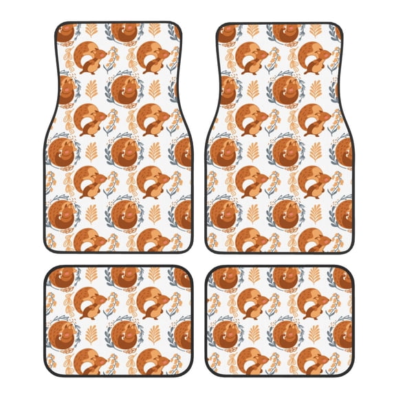 Vsdgher Cute Squirrel Car Foot Mat Set of 4 Pieces Universal Floor Liner Car Accessories Fits Most Cars, Trucks, Vans, sedans, SUV