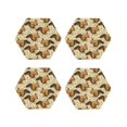 thumbnail image 1 of Vsdgher Cute Squirrel with Green Leaves Leather Coasters for Drinks, Durable Drink Coasters 4 Set for Tabletop Protection, Luxurious Home Décor and Housewarming Gift-Hexagon, 1 of 6