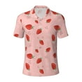 thumbnail image 1 of Vsdgher Cute Strawberry C Print Men's Short Sleeve Stretch Polo Shirt, Moisture-Wicking Performance Polo Shirt, 1 of 8