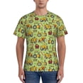 thumbnail image 1 of Vsdgher Cute Tractor Print Men's Dry Fit Mesh Athletic Shirts Moisture Wicking Tennis T-Shirt Tops, 1 of 9
