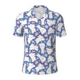 thumbnail image 1 of Vsdgher Cute White Rabbit Print Men's Short Sleeve Stretch Polo Shirt, Moisture-Wicking Performance Polo Shirt, 1 of 8