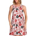 thumbnail image 1 of Vsdgher Cute ladybugs red Print Summer Dresses for Women Casual U Neck Beach Dress Sleeveless Tank Loose Sundress with Pocket -Large, 1 of 7