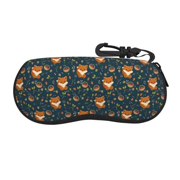 Vsdgher Cute plant fox Sunglasses Soft Case Neoprene Zipper Eyeglass Case, Zipper Portable Spectacle Cases for Men Women