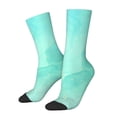 thumbnail image 1 of Vsdgher Cyan Mint Marble Crew Socks for Men & Women, Breathable Casual Athletic Ankle Socks, 1 of 6