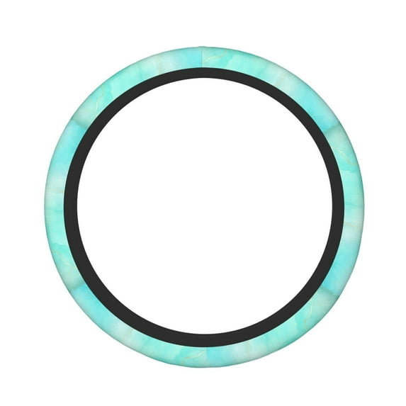 Vsdgher Cyan Mint Marble Pattern Elastic Car Steering Wheel Cover,Car Wheel Cover Protector Car Accessory for Steering Wheel with a Diameter of 14.5"-15"
