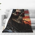 thumbnail image 1 of Vsdgher Cyberpunk Skull American Flag Ultra-Soft Micro flannel Blanket Throw Blankets for Couch Sofa, Bed (4 sizes)-80"x60", 1 of 7