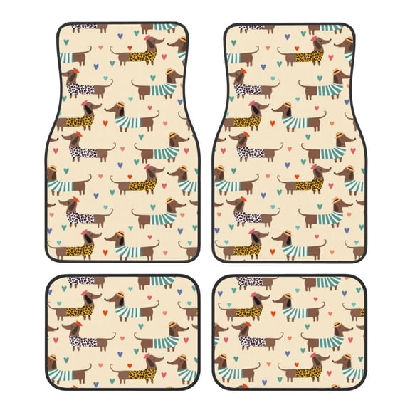 Vsdgher Dachshund Dog Car Foot Mat Set of 4 Pieces Universal Floor Liner Car Accessories Fits Most Cars, Trucks, Vans, sedans, SUV
