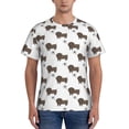 thumbnail image 1 of Vsdgher Dachshund Dog Print Men's Dry Fit Mesh Athletic Shirts Moisture Wicking Tennis T-Shirt Tops, 1 of 1