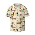 thumbnail image 1 of Vsdgher Dachshund Dog Print Men's Wrinkle Free Untucked Cuban Shirt Business Casual Button Down Shirts Short Sleeve Shirt, 1 of 7