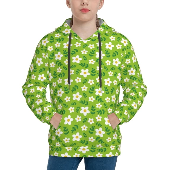 Vsdgher Daisies Flowers Hoodie Youth Classic Hooded Pullover Sweatshirts Essentials Hoodie for Children (s-xl)-Large