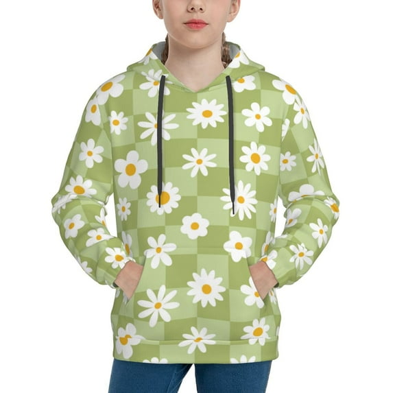 Vsdgher Daisies Flowers Hoodie Youth Classic Hooded Pullover Sweatshirts Essentials Hoodie for Children (s-xl)-Small