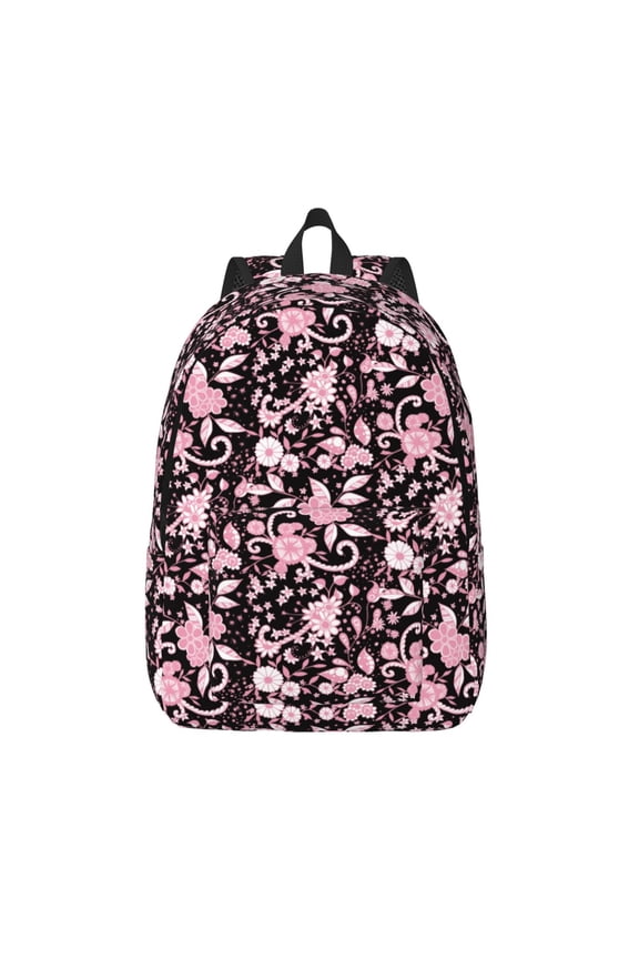 Daisies Flowers Print Canvas Backpack Travel Rucksack Unisex Knapsack 15.7/17.7Inch Laptop Backpack for Work,College -Medium