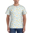 thumbnail image 1 of Vsdgher Daisies Flowers Print Men's Dry Fit Mesh Athletic Shirts Moisture Wicking Tennis T-Shirt Tops, 1 of 9