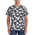 thumbnail image 1 of Vsdgher Daisies Flowers Print Men's Dry Fit Mesh Athletic Shirts Moisture Wicking Tennis T-Shirt Tops, 1 of 9